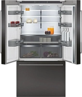 Gaggenau RY295350 — Отдельностоящий многодверный холодильник с морозильником, 183 × 90,5 см, чёрная шлифованная сталь с защитой от отпечатков